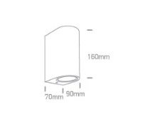 Paviršinis šviestuvas, 2xGU10, juodas, IP65, 67142G/B