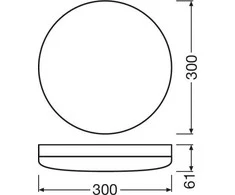 Sieninis šviestuvas Osram <p>Lubų ašis COMPACT IK10 24 W 3000 K IP65 WT</p>