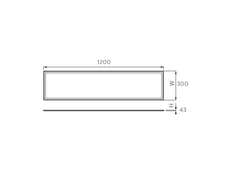 Rėmelis LED panelei 120x30cm, paviršinio montavimo, baltas