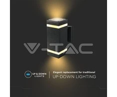 V-tac Sieninis lauko šviestuvas, E27, juodas, IP44