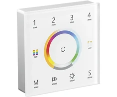 Sieninis pultas RGB/RGBW/RGB+CCT reguliavimui, 4 zonų, 5 kanalų