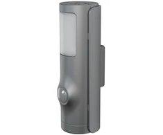 Sieninis šviestuvas 0,35W LED sieninis naktinis šviestuvas NIGHTLUX, sidabro sp., 4000K, su baterija ir judesio bei šviesos jutikliu, IP54
