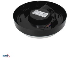 Lubinis šviestuvas Bemko 12W LED plafonas KANLO, juodas, 4000K, IP54, 120°, su judesio davikliu