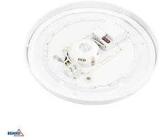 Bemko 12W LED plafonas su judesio davikliu PLATO, baltas, 4000K, IP44, 120°