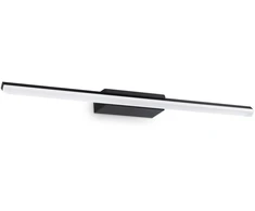Sieninis šviestuvas Ideal Lux 16W LED veidrodžio šviestuvas RIFLESSO, juodas, 3000K, IP54, 302232
