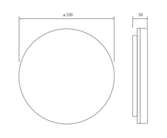 Sieninis šviestuvas 24W LED plafonas BESA, baltas, 3000K, IP54