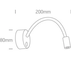 3W LED sieninis šviestuvas- skaitymo lempa, juodas, 3000K, 65738A/B/W