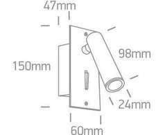 Bikuvalt 3W LED sieninis šviestuvas- skaitymo lempa, juodas, 3000K, 65746R/B/W