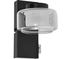 Sieninis šviestuvas 5,5W LED sieninis vonios šviestuvas ORBIS FLAME, juodas, 3000/4000K, IP44