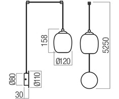 Sieninis šviestuvas 6W LED sieninis/pakabinamas šviestuvas KHADI, juodos/dūmų sp., 3000K, 01-3484