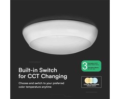 V-tac 8W/16W/20W LED paviršinis šviestuvas, baltas, 3000/4000/6500K, IP65, su judesio davikliu