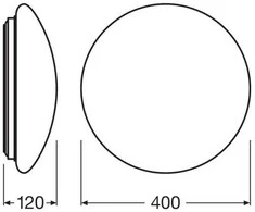 Sieninis šviestuvas Osram Plafonas CIRCULAR 400, su judesio davikliu 24 W 3000 K IP44 WT