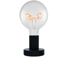 Stalo šviestuvas VINTAGE 1906 LETTER, E27, juodas, su 1,2W 1200K LED lempute