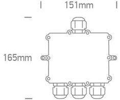 Sujungimo dėžutė, 4 polių, juoda, IP67, 0802D