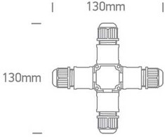 Sujungimo dėžutė, 4 polių, juoda, IP67, 0802C