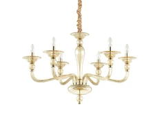 Pakabinamas šviestuvas Ideal Lux Suspended lamp with 6 lights DANIELI, E14, transparent