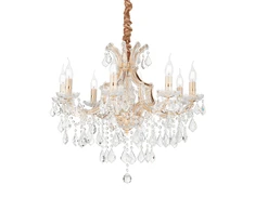 Pakabinamas šviestuvas Ideal Lux Suspended lamp with 8 lights NAPOLEON, E14, auksinis color
