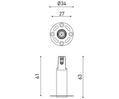 Šviestuvo jungtis - laikiklis, skirtas magnetinei sistemai MAGNETIC 24V, baltos sp.