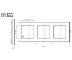 Trivietis rėmelis LIREGUS EPSILON, baltas matinis stiklas