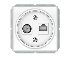 TV antenos ir kompiuterio lizdas (RJ45) VILMA STANDARD ST 150 be rėmelio, baltas