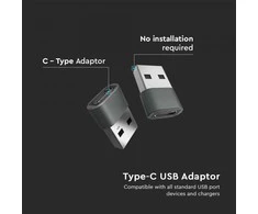 TYPE C TO USB adapteris, juodas