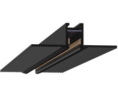 Užglaistomas magnetinės sistemos VIOKEF MICRO MAGNETIC bėgelis, juodas, 24V, 2m, su dangteliu ir užbaigimais, 02/0802-2