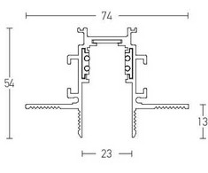 Užglaistomas magnetinis bėgelis ZAMBELIS, juodas, 1m, 2083B-1