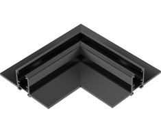 Užglaistomo magnetinės sistemos ZAMBELIS MAGNETIC 6MM bėgelio horizontalus kampinis sujungimas, 24V, juodas, 25224