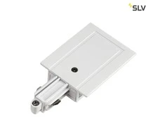 slv Užmaitinimo vienos fazės bėgelis, įleidžiama versija, baltas, įžeminimas kairėje