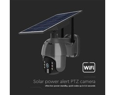 V-tac Valdoma HD 2MP WiFi apsaugos kamera, juoda, su judesio davikliu ir saulės baterija
