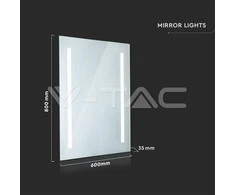 Sieninis šviestuvas Veidrodis su 7W LED apšvietimu, chromo sp., 6400K