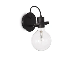 Sieninis šviestuvas Ideal Lux Wall lamp with 1 light Radijas, E27, juodas