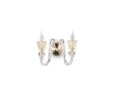 Sieninis šviestuvas Ideal Lux Wall lamp with 2 lights STRAUSS, E14, auksinis color