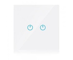 V-tac WiFI jungiklis, liečiamas, su dviem jungikliais, suderinamas su amazon alexa bei google home, baltas