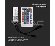V-tac Wifi valdiklis su nuotolinio valdymo pultu, skirtas 3in1+RGB LED juostai, 28 mygtukai