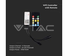 V-tac Wifi valdiklis su nuotolinio valdymo pultu, skirtas 3in1+RGB LED juostai, 24 mygtukai