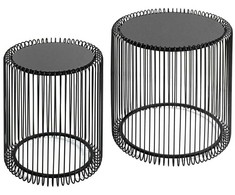 Žurnalinių staliukų rinkinys WIRE 44CM, juodas