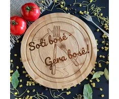 Apvali bambukinė pjaustymo lentelė "Soti bosė"