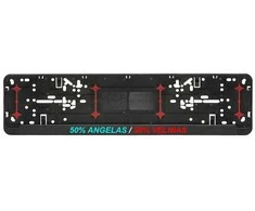Automobilio numerių rėmelis "50% angelas / 50% velnias"