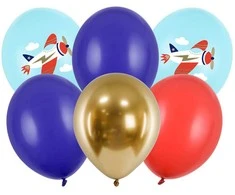 PartyDeco Balionai "Lėktuvėlis" (6vnt)