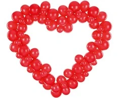 Party Deco Balionų girlianda "Raudona širdis" (68vnt, 160cm)