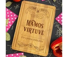Bambukinė pjaustymo lentelė "Mamos virtuvė"