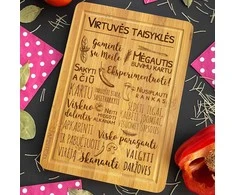 Bambukinė pjaustymo lentelė "Virtuvės taisyklės"