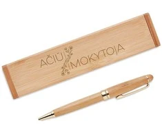 Bambukinis rašiklis dėžutėje "Ačiū, Mokytoja"