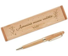 Bambukinis rašiklis dėžutėje "Asmeninis mamos rašiklis"