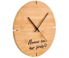 Bambukinis sieninis laikrodis "Namai ten, kur širdis"
