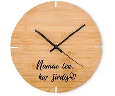 Bambukinis sieninis laikrodis "Namai ten, kur širdis"
