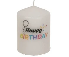 Cilindrinė žvakė "Happy Birthday"