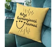 Dekoratyvinė pagalvėlė "Patys laimingiausi namai"