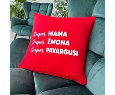 Dekoratyvinė pagalvėlė "Super mama apibūdinimas"